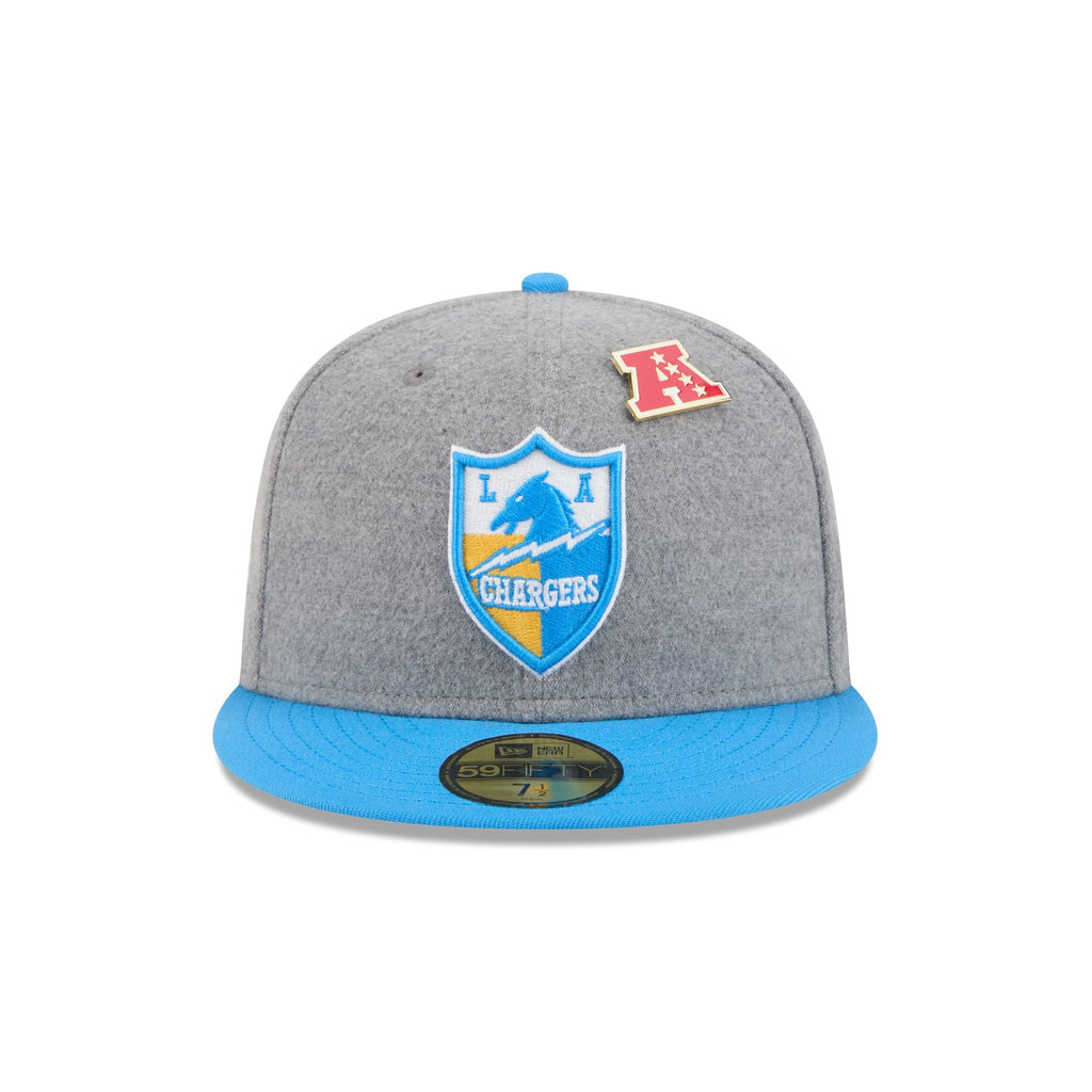 Los Angeles Chargers Heather Gray Wool 59FIFTY Fitted Hat