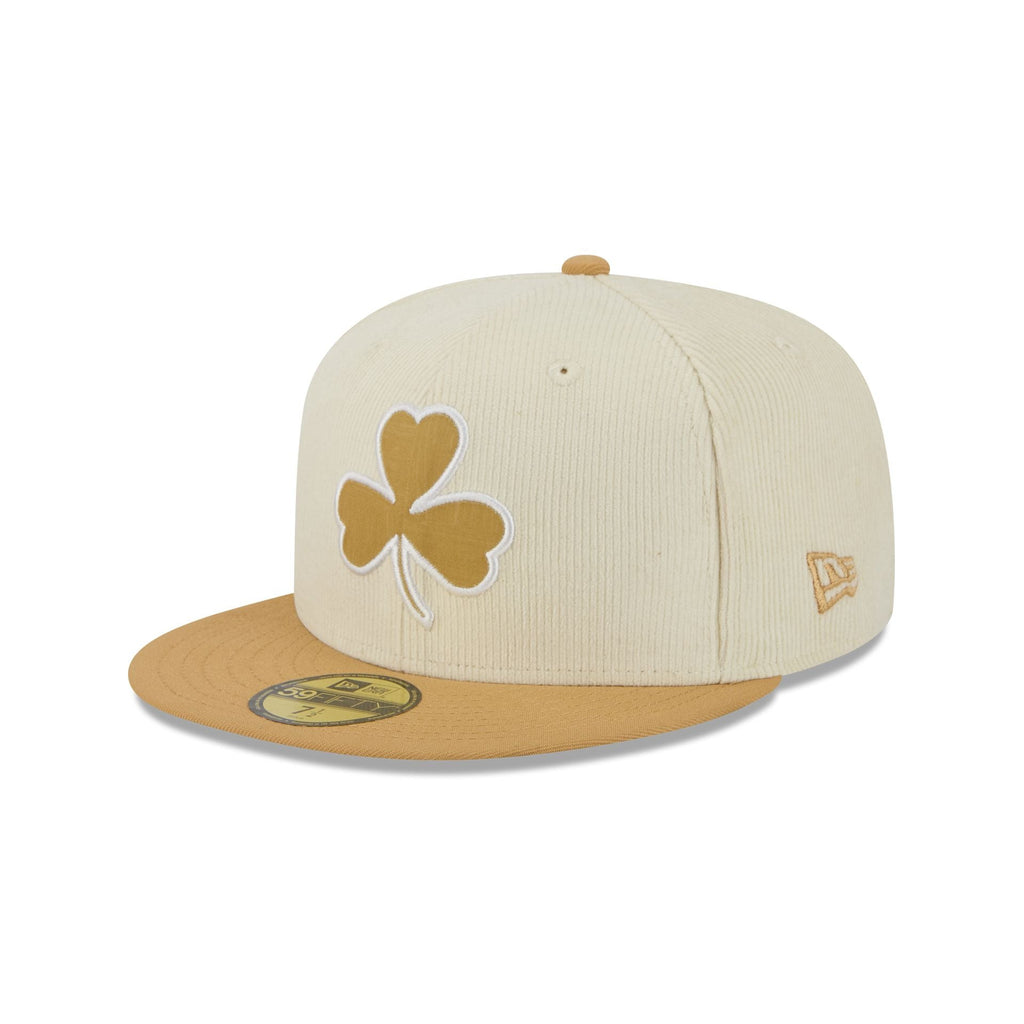 Boston Celtics 2025 City Edition Chrome White Corduroy 59FIFTY Fitted Hat